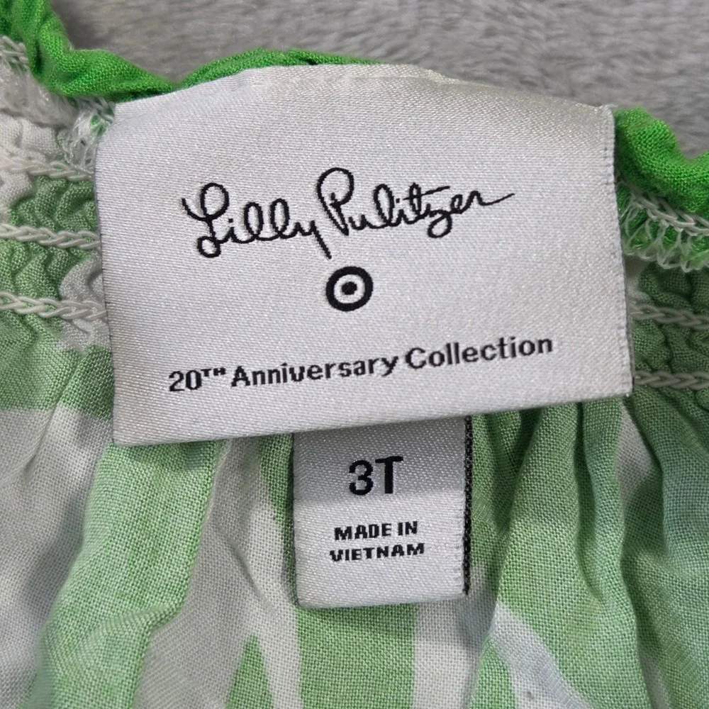 Lilly Pulitzer Target 20th Anniversary Green Palm Leaf Jumpsuit Kids 3T Summer